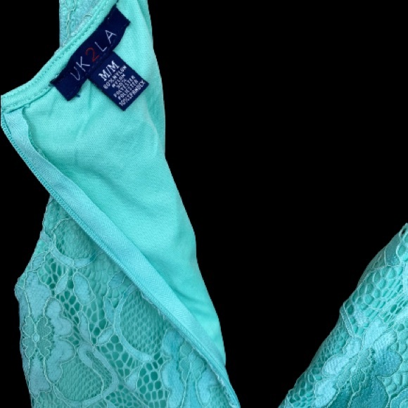Mint Green Lace Sleeveless Dress- Size Medium - Picture 3 of 6
